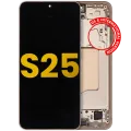OLED Assembly With Frame For Samsung Galaxy S25 5G (US & International) (Refurbished) (Pink Gold)