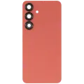 Back Cover Glass With Camera Lens For Samsung Galaxy S25 5G (No Logo) (Aftermarket Plus) (Coral Red)