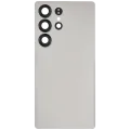 Back Cover Glass With Camera Lens For Samsung Galaxy S25 Ultra 5G (No Logo) (Aftermarket Plus) (Titanium White Silver)