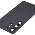 Back Cover Glass With Camera Lens For Samsung Galaxy S25 Ultra 5G (No Logo) (Aftermarket Plus) (Titanium Jet Black)