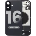 Back Glass w/ MagSafe Magnet For iPhone 16 (No Logo) (Aftermarket) (Black)