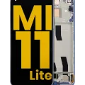 OLED Assembly With Frame For Xiaomi Mi 11 Lite / Xiaomi Mi 11 Lite 5G (Refurbished) (Bubblegum Blue)