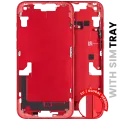 Mid-Frame Housing W/ Small Parts For iPhone 14 Plus (EU / Global Version) (Used OEM Pull: Grade B) (Red)