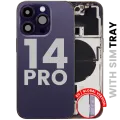 Back Housing W/ Small Parts For iPhone 14 Pro (EU / Global Version) (Used OEM Pull: Grade B) (Deep Purple)