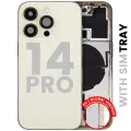 Back Housing W/ Small Parts For iPhone 14 Pro (EU / Global Version) (Used OEM Pull: Grade B) (Gold)