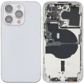 Back Housing W/ Small Parts For iPhone 14 Pro (EU / Global Version) (Used OEM Pull: Grade B) (Silver)