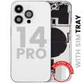 Back Housing W/ Small Parts For iPhone 14 Pro (EU / Global Version) (Used OEM Pull: Grade C) (Silver)