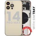 Back Housing W/ Small Parts For iPhone 14 Pro Max (EU / Global Version) (Used OEM Pull: Grade B) (Gold)