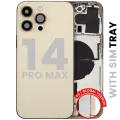 Back Housing W/ Small Parts For iPhone 14 Pro Max (EU / Global Version) (Used OEM Pull: Grade C) (Gold)