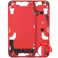 Mid-Frame Housing W/ Small Parts For iPhone 14 (EU / Global Version) (Used OEM Pull: Grade B) (Red)