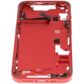 Mid-Frame Housing W/ Small Parts For iPhone 14 (EU / Global Version) (Used OEM Pull: Grade B) (Red)