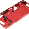 Mid-Frame Housing W/ Small Parts For iPhone 14 (EU / Global Version) (Used OEM Pull: Grade C) (Red)