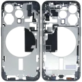 Mid-Frame Housing W/ Small Parts For iPhone 15 Pro (EU / Global Version) (Used OEM Pull: Grade C) (Blue Titanium)