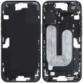 Mid-Frame Housing W/ Small Parts For iPhone 16 Plus (EU / Global Version) (Used OEM Pull: Grade B) (Black)