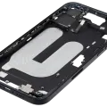 Mid-Frame Housing W/ Small Parts For iPhone 16 Plus (EU / Global Version) (Used OEM Pull: Grade B) (Black)