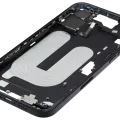 Mid-Frame Housing W/ Small Parts For iPhone 16 Plus (EU / Global Version) (Used OEM Pull: Grade C) (Black)