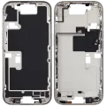 Mid-Frame Housing W/ Small Parts For iPhone 16 Pro (EU / Global Version) (Used OEM Pull: Grade C) (White Titanium)