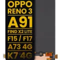 OLED Assembly Without Frame For OPPO Reno 3 / A91 / Find X2 Lite / F15 / F17 / A73 4G / K7 5G (Refurbished) (All Colors)