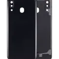 Back Cover Glass With Camera Lens For Samsung Galaxy A20 (A205 / 2019) (Aftermarket Plus) (Black)