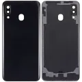 Back Cover Glass With Camera Lens For Samsung Galaxy A20 (A205 / 2019) (Aftermarket Plus) (Black)
