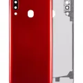 Back Cover Glass With Camera Lens For Samsung Galaxy A20 (A205 / 2019) (Aftermarket Plus) (Red)