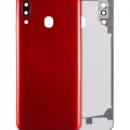 Back Cover Glass With Camera Lens For Samsung Galaxy A20 (A205 / 2019) (Aftermarket Plus) (Red)