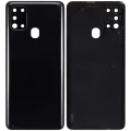 Back Cover Glass With Camera Lens For Samsung Galaxy A21S (A217 / 2020) (Aftermarket Plus) (Black)