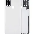 Back Cover Glass With Camera Lens For Samsung Galaxy A21s (A217 / 2020) (Aftermarket Plus) (White)