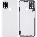 Back Cover Glass With Camera Lens For Samsung Galaxy A21s (A217 / 2020) (Aftermarket Plus) (White)