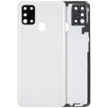 Back Cover Glass With Camera Lens For Samsung Galaxy A21s (A217 / 2020) (Aftermarket Plus) (White)