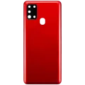 Back Cover Glass With Camera Lens For Samsung Galaxy A21S (A217 / 2020) (Aftermarket Plus) (Red)