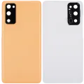 Back Cover Glass With Camera Lens For Samsung Galaxy S20 FE 5G (Aftermarket Plus) (Cloud Orange)