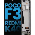 LCD Assembly With Frame For Xiaomi Poco F3 / Redmi K40 / Redmi K40 Pro (Aftermarket: Incell) (Night Black)