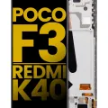 OLED Assembly With Frame For Xiaomi Poco F3 / Redmi K40 / Redmi K40 Pro (Refurbished) (Night Black)
