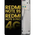 LCD Assembly With Frame For Xiaomi Redmi Note 9S / Redmi Note 9 Pro 4G (Aftermarket Plus) (Glacier White)