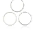 Back Camera Bezel Ring Only For iPhone 14 Pro / 14 Pro Max (Silver) (3 Piece Set)