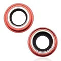 Back Camera Lens With Bracket & Bezel For iPhone 14 / 14 Plus (2 Piece Set) (Premium) (Red)