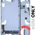 Mid-Frame Housing W/ Small Parts For iPhone 14 (US Version) (Used OEM Pull: Grade C) (Blue)