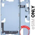 Mid-Frame Housing W/ Small Parts For iPhone 14 Plus (US Version) (Used OEM Pull: Grade C) (Blue)