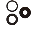 Back Camera Lens (Glass Only) With Adhesive For iPhone 15 Pro (3 Piece Set) (Real Sapphire) (Premium)