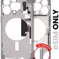 Mid-Frame Housing W/ Small Parts For iPhone 15 Pro Max (US Version) (Used OEM Pull: Grade A) (White Titanium)