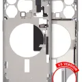 Mid-Frame Housing W/ Small Parts For iPhone 15 Pro Max (US Version) (Used OEM Pull: Grade A) (White Titanium)