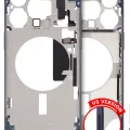 Mid-Frame Housing W/ Small Parts For iPhone 15 Pro Max (US Version) (Used OEM Pull: Grade A) (Blue Titanium)