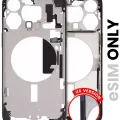 Mid-Frame Housing W/ Small Parts For iPhone 15 Pro Max (US Version) (Used OEM Pull: Grade B) (Black Titanium)