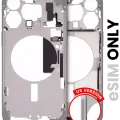Mid-Frame Housing W/ Small Parts For iPhone 15 Pro Max (US Version) (Used OEM Pull: Grade B) (White Titanium)
