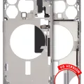 Mid-Frame Housing W/ Small Parts For iPhone 15 Pro Max (US Version) (Used OEM Pull: Grade B) (White Titanium)