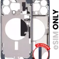 Mid-Frame Housing W/ Small Parts For iPhone 15 Pro Max (US Version) (Used OEM Pull: Grade B) (Blue Titanium)