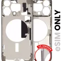 Mid-Frame Housing W/ Small Parts For iPhone 15 Pro Max (US Version) (Used OEM Pull: Grade B) (Natural Titanium)