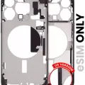 Mid-Frame Housing W/ Small Parts For iPhone 15 Pro Max (US Version) (Used OEM Pull: Grade C) (Black Titanium)