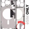 Mid-Frame Housing W/ Small Parts For iPhone 15 Pro Max (US Version) (Used OEM Pull: Grade C) (White Titanium)